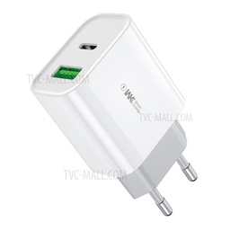[6941027615584] WK WP-U53 20W PD Fast Charging USB-A + Type-C Dual Ports Wall Charger Travel Power Adapter - EU Plug