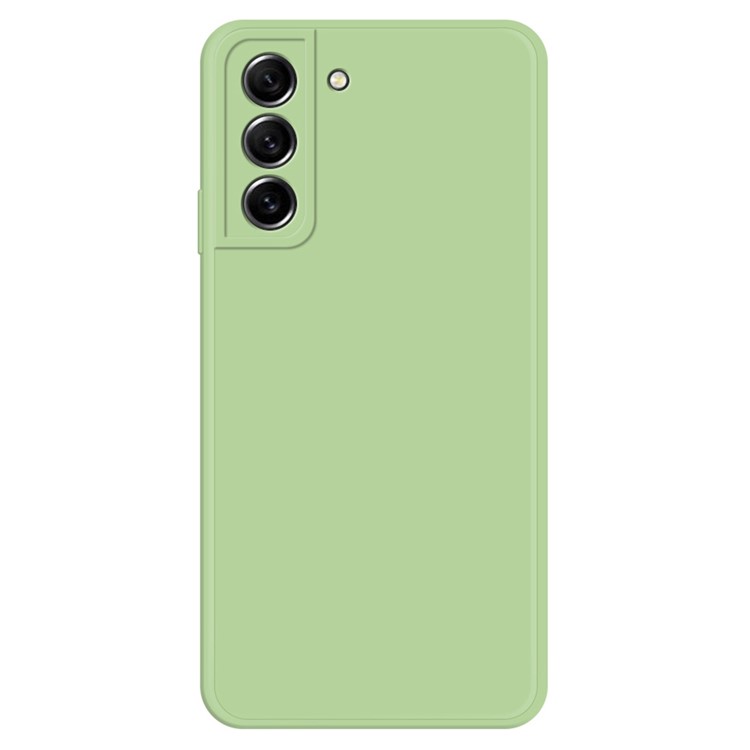 Samsung Galaxy S21 FE 5G Rubberized Flexible TPU Drop-proof Case Straight Edge Design Microfiber Lining Phone Protective Cover - Green