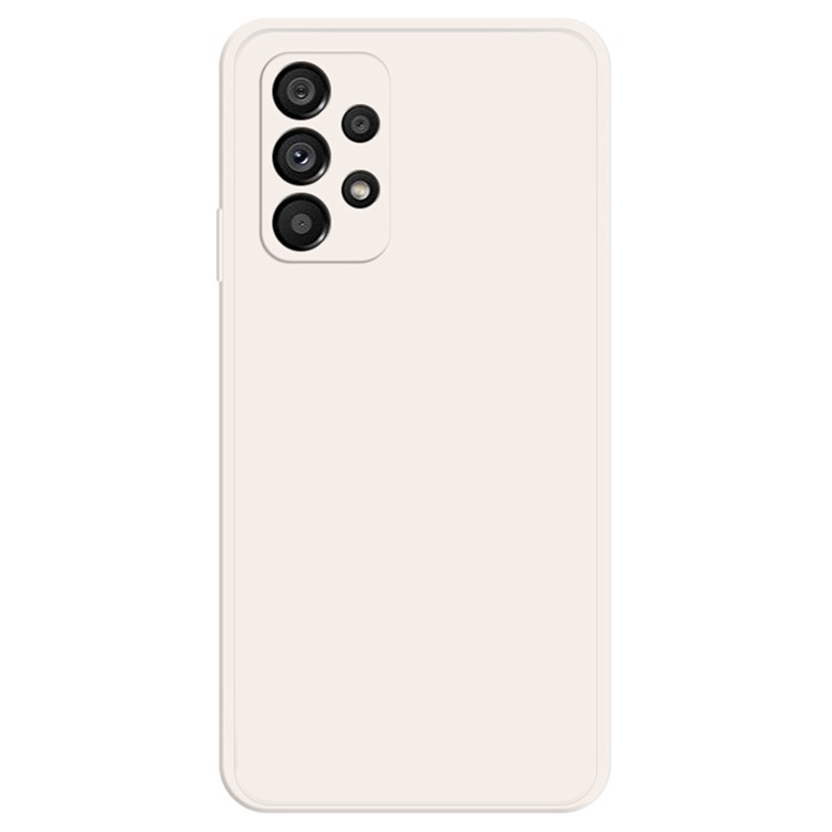 Samsung Galaxy A52 4G / 5G / A52s 5G Shockproof Smartphone Case, Rubberized TPU+Microfiber Lining Straight Edge Phone Back Cover - Beige