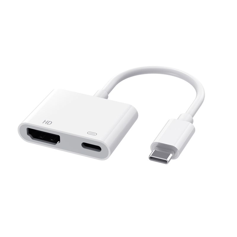 HC-93 7CM 4K 60Hz 100W Type-C to HDMI/PD Digital AV Adapter for Nintendo Switch/iPhone 15 Series White