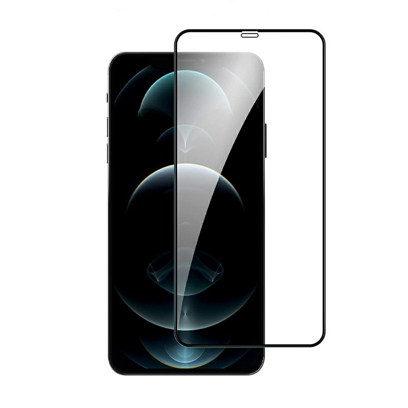 9D Full Screen Tempered Glass Screen Protector for iPhone 12 Pro Max Black