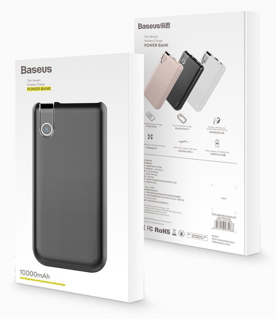 Baseus Power Bank Thin Version Wireless Charge | 10000mAh | BLK