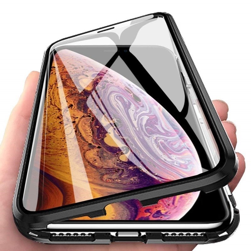  Full Magnetic Case Full Body Front and Back Cover with built-in glass for iPhone 11 Pro Max | black | transparent | 7426825376183