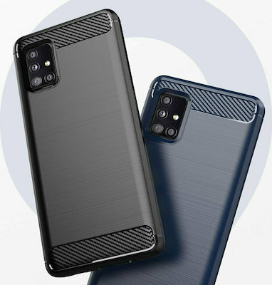 Carbon Case Flexible Cover TPU Case for Samsung Galaxy A71 5G | Black | 9111201900691