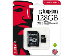 Kingston SDCS/128GB MicroSD Canvas Select Class 10 UHS-I speeds Up to 80 MB/s Read ( SD Adapter Included) | SDCS/128GB