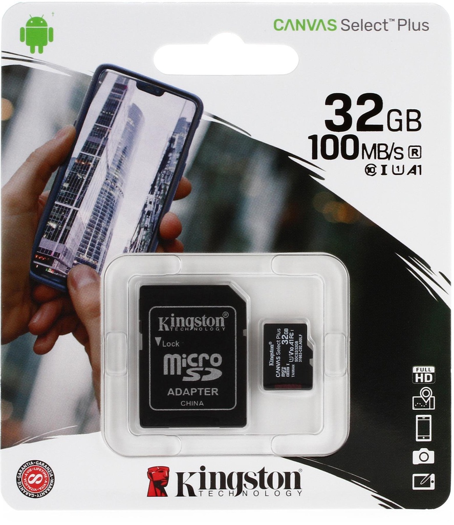 Kingston 32GB Canvas Select Plus MicroSD  Card A1 with adapter