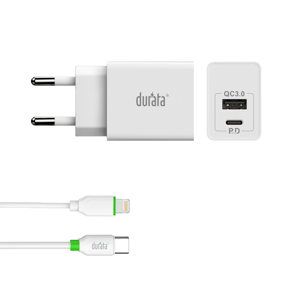 Durata Quick Charge PD to Lightning + USB slot 20W DR90A