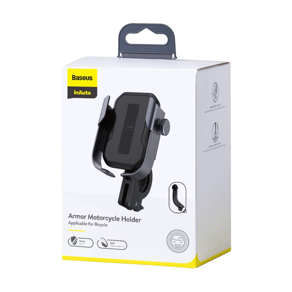Baseus Motorcycle Armor phone holder (Applicable for bicycle) Black (SUKJA-01)