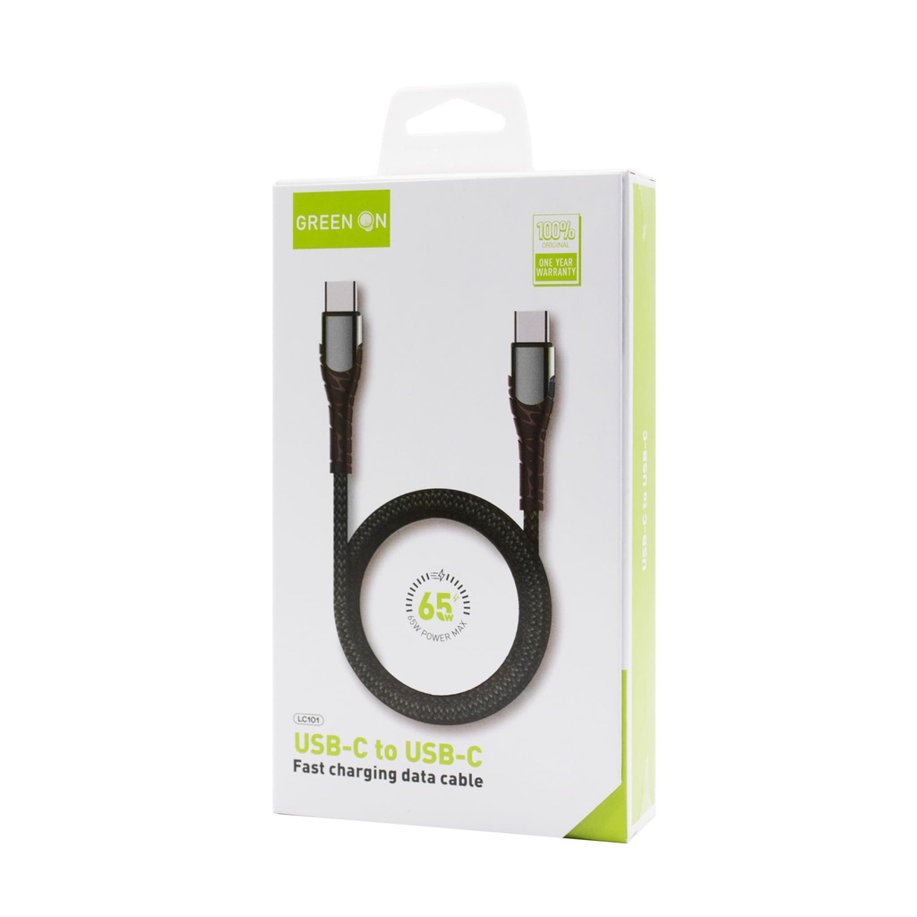GREEN ON Fast Charging Cable USB-C To USB-C LC102 2M