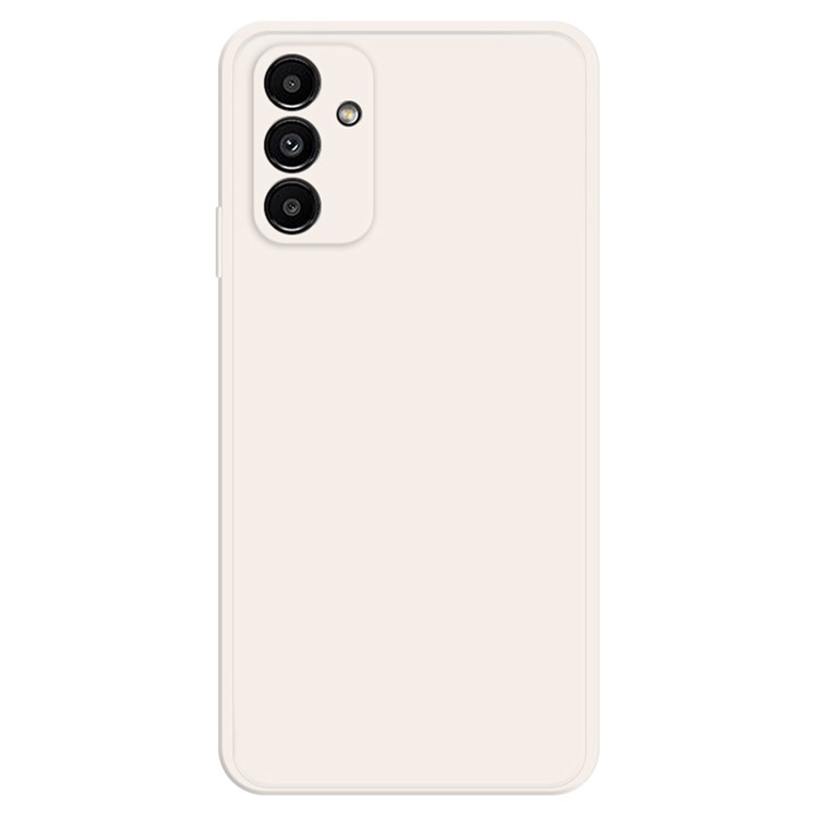 Samsung Galaxy A13 5G Straight Edge Rubberized Soft TPU Phone Back Case Microfiber Lining Drop-proof Cover - Beige