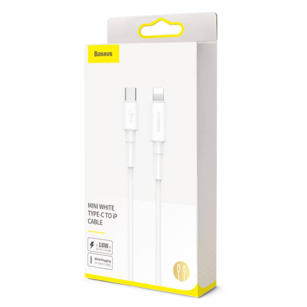 Baseus Type-C - Lightning Mini White Cable PD 18W 1m White (CATLSW-02)