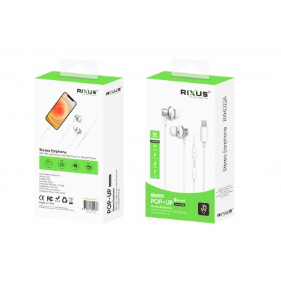 Rixus Stereo Earphone for iOs (pop-up) Bluetooth RXHD22A