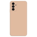 Samsung Galaxy A13 5G Straight Edge Rubberized Soft TPU Phone Back Case Microfiber Lining Drop-proof Cover - Orange