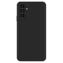 Samsung Galaxy A13 5G Straight Edge Rubberized Soft TPU Phone Back Case Microfiber Lining Drop-proof Cover - Black