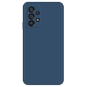 Straight Edge Phone Back Cover for Samsung Galaxy A53 5G, Rubberized TPU+Microfiber Lining Phone Case - Dark Blue
