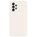 Samsung Galaxy A73 5G Soft Microfiber Lining Smartphone Case, Rubberized TPU Straight Edge Phone Back Cover - Beige