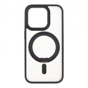 360° Rotate Ring Stand Magnetic Cover Case for iPhone 15 Pro Max Transparentfor iPhone 15 Pro Max Black