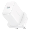 JOYROOM JR-TCF20 UK Plug PD 20W Fast Charger Type-C Wall Charger Adapter for iPhone 16-15 Series, White