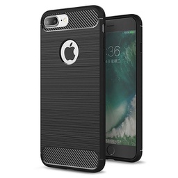 [7426825345417] Carbon Case Flexible Cover TPU Case for iPhone 8 Plus / 7 Plus | Black | 7426825345417