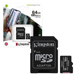 [136000] Kingston Canvas Select Plus 64GB A1 U1 with adapter