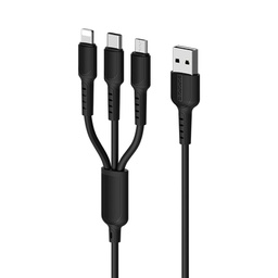 [898977] Borofone Cable 3-in-1 Lightning / Micro-USB / USB-C BX16 Easy