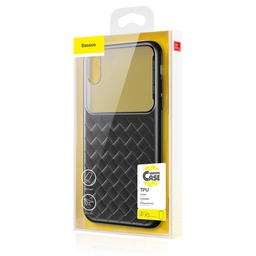 [6953156284487] Baseus iPhone Xs case Glass &amp; Weaving Black (WIAPIPH58-BL01)
