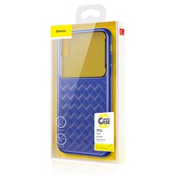 [6953156284555] Baseus iPhone Xs Max case Glass &amp; Weaving Blue (WIAPIPH65-BL03)