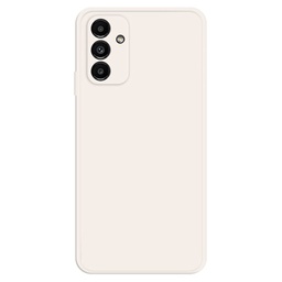 [302969419841964159] Samsung Galaxy A13 5G Straight Edge Rubberized Soft TPU Phone Back Case Microfiber Lining Drop-proof Cover - Beige