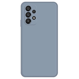 [3614854612] Cell Phone Back Cover for Samsung Galaxy A33 5G, Collision Proof Straight Edge Rubberized TPU+Microfiber Lining Phone Case - Grey Blue