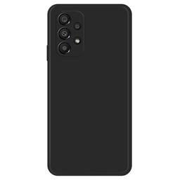 [8949621632] Samsung Galaxy A73 5G Soft Microfiber Lining Smartphone Case, Rubberized TPU Straight Edge Phone Back Cover - Black