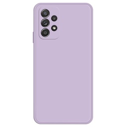 [54984959645] Samsung Galaxy A52 4G / 5G / A52s 5G Shockproof Smartphone Case, Rubberized TPU+Microfiber Lining Straight Edge Phone Back Cover - Purple